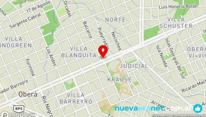 mapa de Activo Autoservicio Supermercado en Oberá