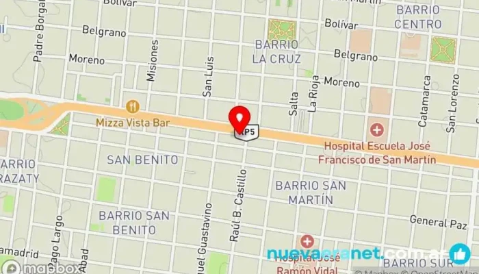 mapa de Aló Panificados Horneados Panadería en Corrientes