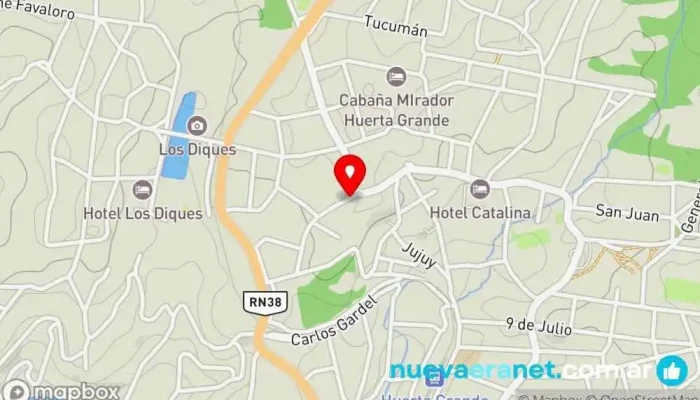mapa de Apart Los Ciruelos Alojamiento con servicio, Alojamiento en Huerta Grande