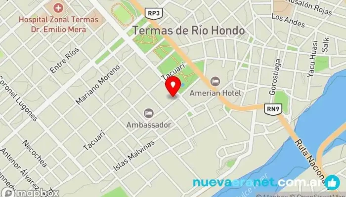 mapa de Apart Sur II Hotel en Termas de Río Hondo