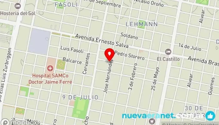 mapa de Argentina Panadería en Rafaela