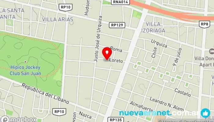 mapa de Ariluz Pasteleria artesanal Pastelería en Rawson