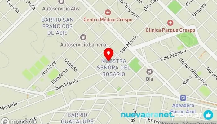 mapa de Aroma Pan Panadería en Crespo