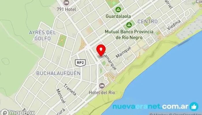 mapa de Aroma tienda de pan y café Panadería en Las Grutas