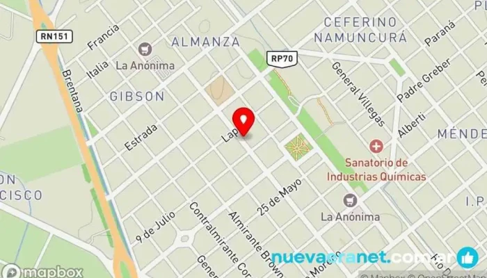 mapa de ARTEPAN, PANADERÍA Y CONFITERÍA Cafetería en Cinco Saltos
