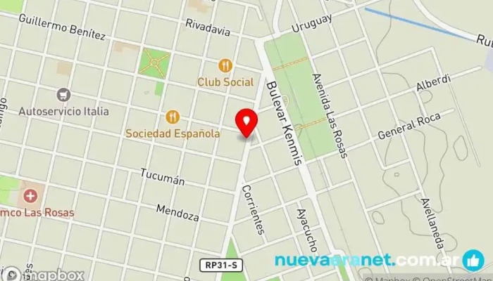 mapa de Astegiano Agencia inmobiliaria en Las Rosas