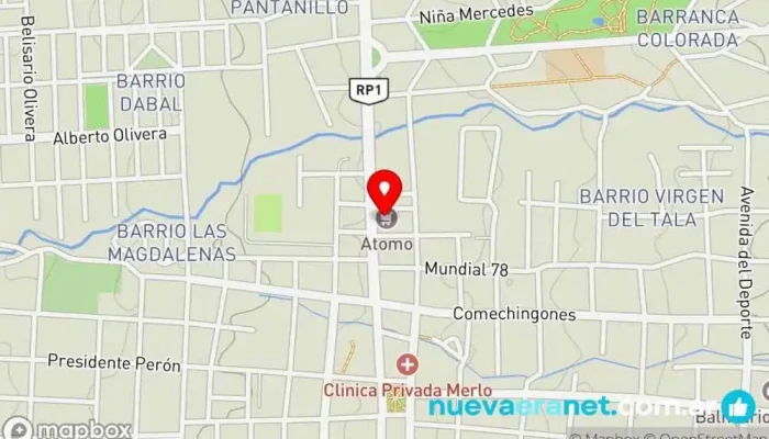 mapa de Atomo Merlo Supermercado en Merlo