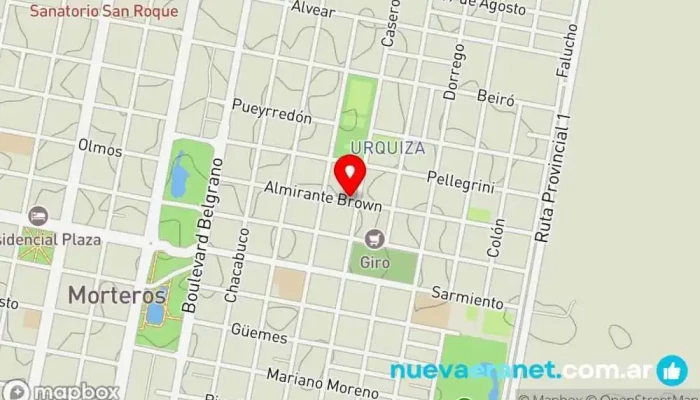 mapa de Autoservicio Géminis Supermercado en Morteros