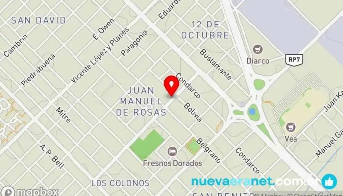 mapa de Baguettele Panadería en Trelew