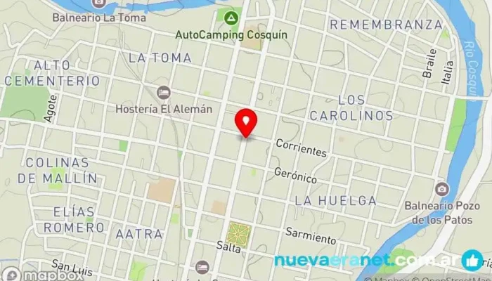 mapa de Bakeria Panadería en Cosquín