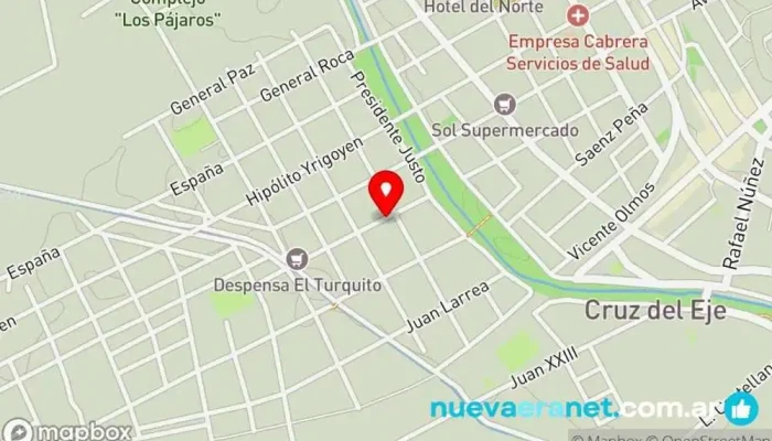 mapa de BAKERY Panadería en Cruz del Eje