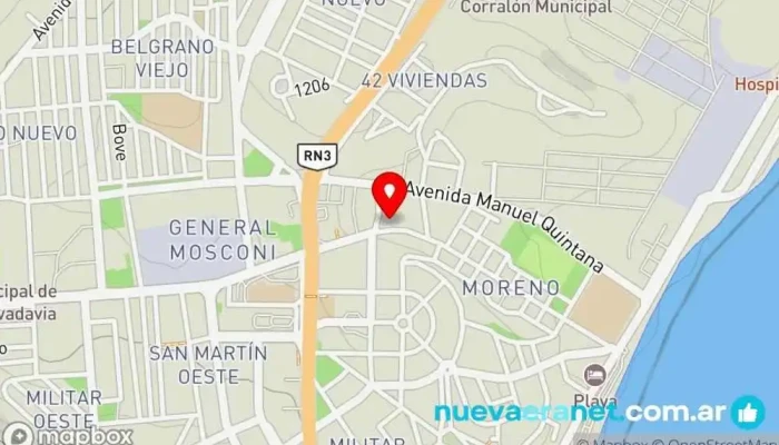 mapa de Barile • Área Central Panadería, Restaurante de desayunos en Comodoro Rivadavia