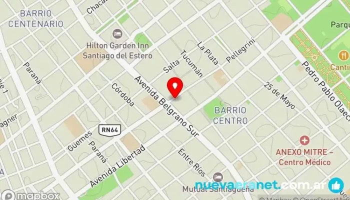 mapa de Barrio Zapatería, Tienda de botas en Santiago del Estero