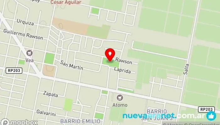 mapa de BARRIO RUTA 20 CAUCETE Parque en Caucete