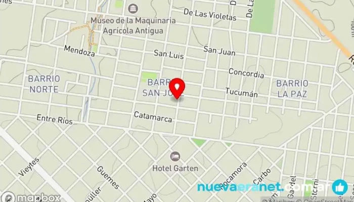 mapa de BOLLERÍA SAN JOSÉ Panadería en Crespo
