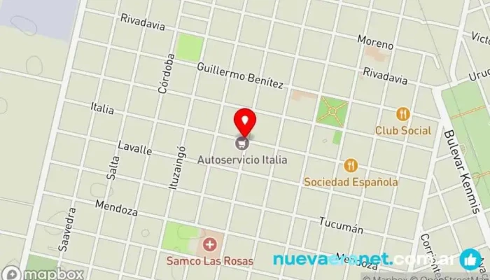 mapa de Brownie 24 Panadería en Las Rosas