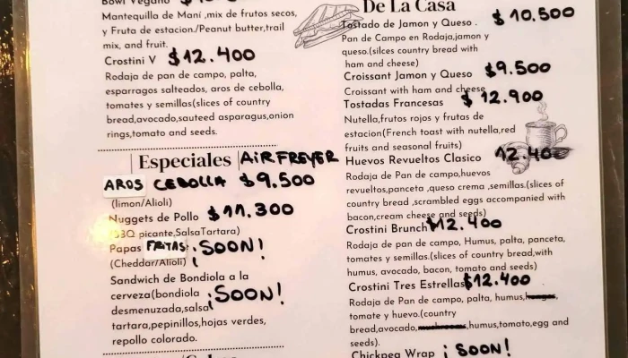 Brunch -  Carta - El Chalten