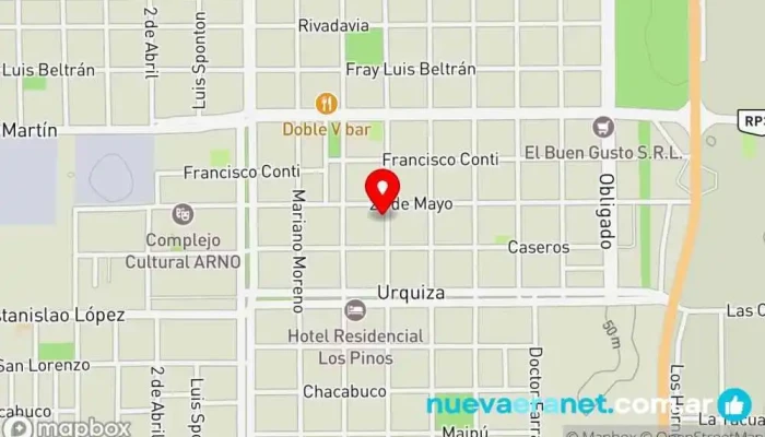 mapa de Bruno Propiedades Agencia inmobiliaria en Villa Ocampo