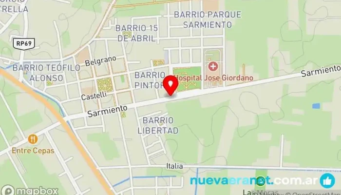 mapa de Buffet Latinoamericano Albardón Restó Restaurante en Villa Gral. San Martin