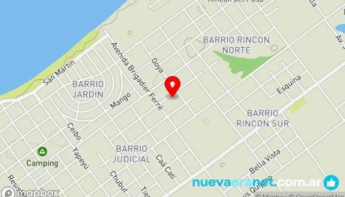 mapa de Cabaña Doña Virginia Alojamiento con servicio en Paso de la Patria