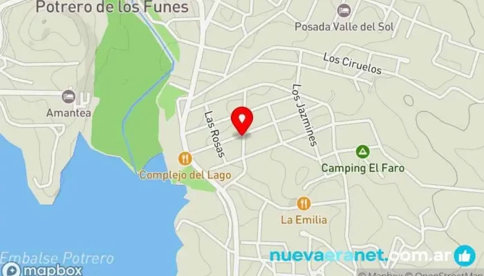mapa de Cabañas AK Tu Lugar Hotel en Potrero de los Funes