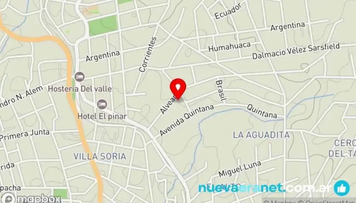 mapa de Cabañas Alvear Casa rural en Huerta Grande