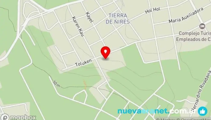 mapa de Cabañas del Fagnano Casa rural en Tolhuin