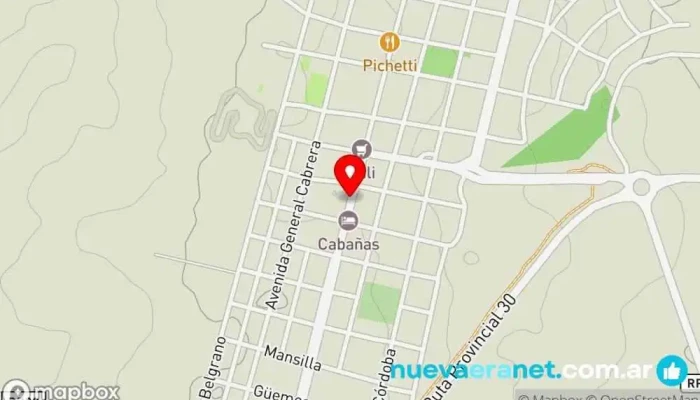 mapa de CABAÑAS FAMAIYA  en Achiras