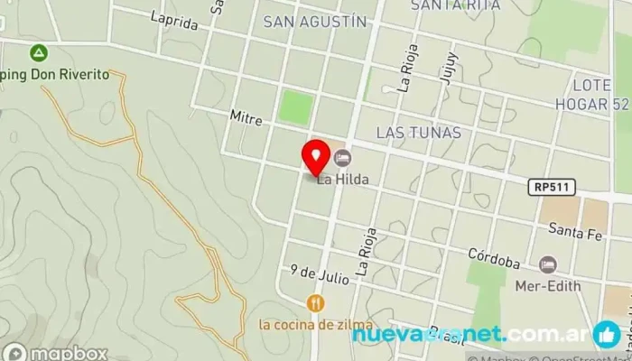 mapa de Cabañas La Hilda Alojamiento con servicio, Casa rural en Villa San Agustín