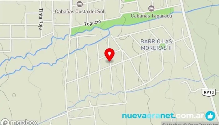 mapa de Cabañas San Pío Casa rural, Alojamiento con servicio en Merlo