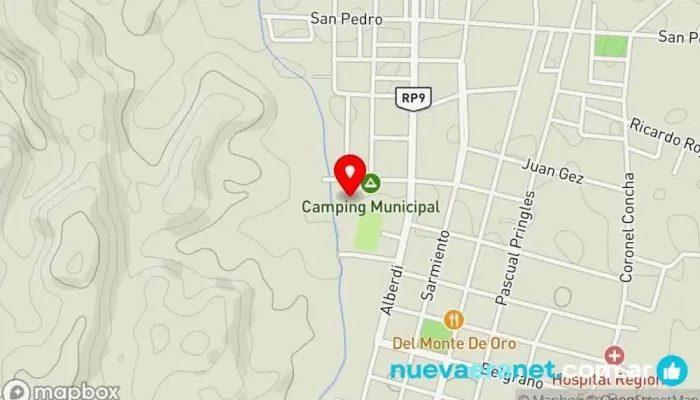 mapa de Camping Municipal San Francisco. Camping en San Francisco del Monte de Oro