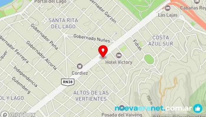mapa de Cande Pasteleria Pastelería, Cafetería en Villa Carlos Paz