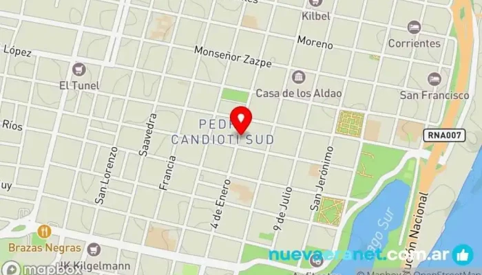 mapa de Candela T Pastelería en Santa Fe de la Vera Cruz