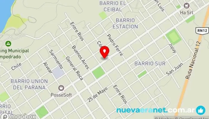 mapa de Canela Panadería Panadería en Empedrado