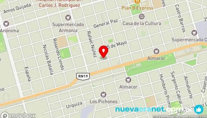 mapa de Casa Amuchastegui Tienda de materiales para la construcción en Arroyito