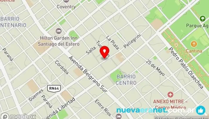 mapa de Casa Ángel Tienda de ropa, Tienda de ropa de hombre en Santiago del Estero