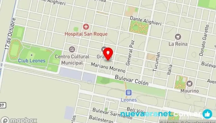 mapa de CASA COLOMBA Tienda de electrónica, Tienda de bicicletas, Joyería, Colchonería, Relojería en Leones