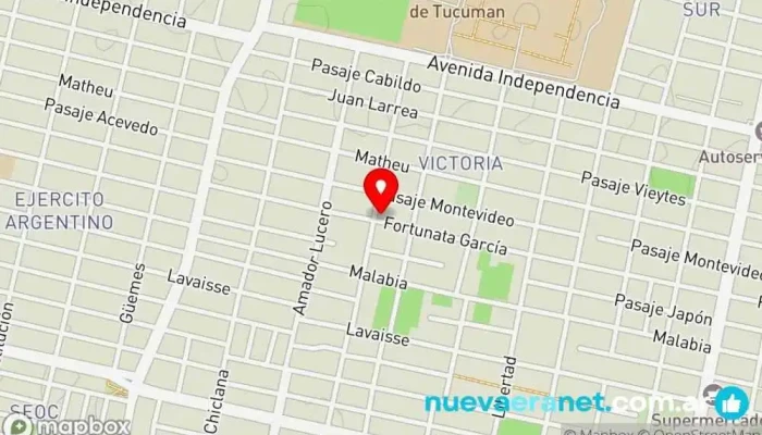 mapa de Casa de las billeteras Fábrica en San Miguel de Tucumán