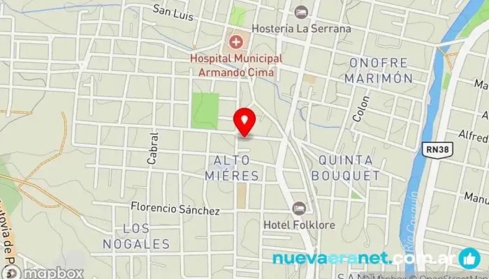 mapa de Casa de Pesca El Gringo Tienda de artículos de caza y pesca en Cosquín