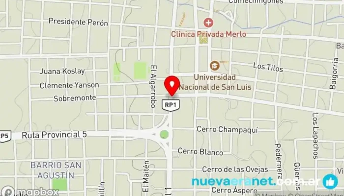 mapa de Casa del Poeta Antonio Esteban Agüero Museo, Atracción turística en Merlo