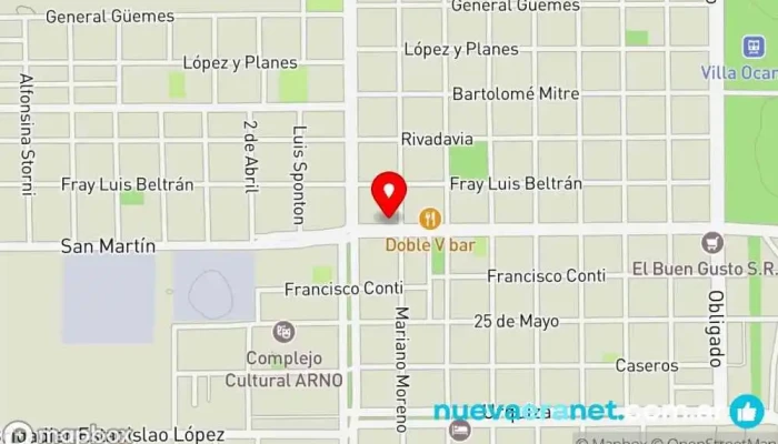 mapa de Casa Serafini Tienda de bicicletas en Villa Ocampo