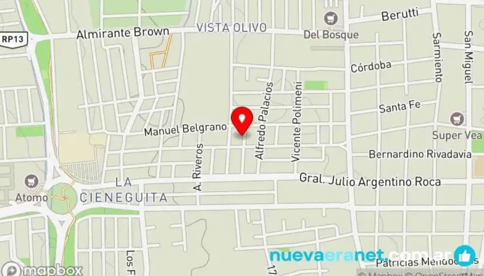 mapa de Caserito's Bakery Panadería en Las Heras