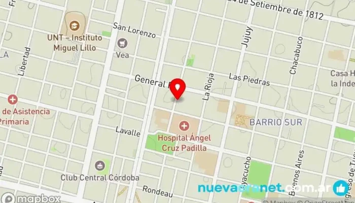 mapa de Castro Sanitarios Tienda de equipos de baños, Contratista de revestimientos, Tienda de artículos para piscinas en San Miguel de Tucumán