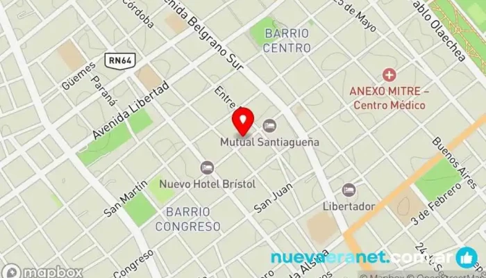 mapa de Centro Singer Servicio de reparación de máquinas de coser, Mercería en Santiago del Estero
