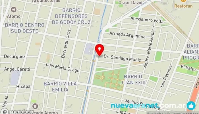 mapa de Cervantes PANIFICADOS & PASTAS Panadería, Pastelería, Tienda de postres, Restaurante especializado en fideos en Godoy Cruz