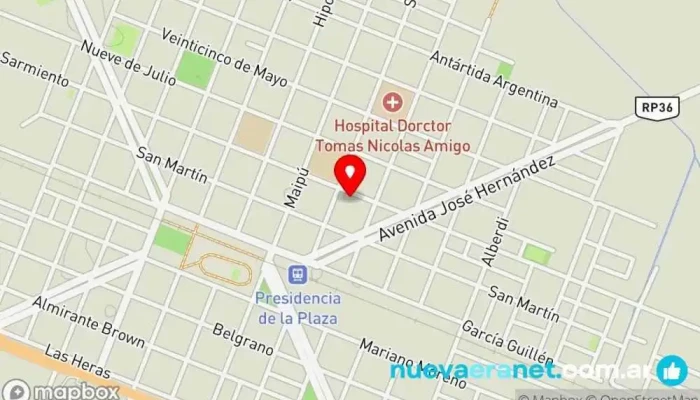 mapa de Charly - Maxi Kiosco Kiosco, Panadería, Tienda de golosinas, Quesería, Heladería, Tienda de bebidas alcohólicas, Quiosco, Quiosco de recarga para móviles en Presidencia de la Plaza