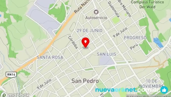 mapa de Chipas y panificados shalom Panadería en San Pedro