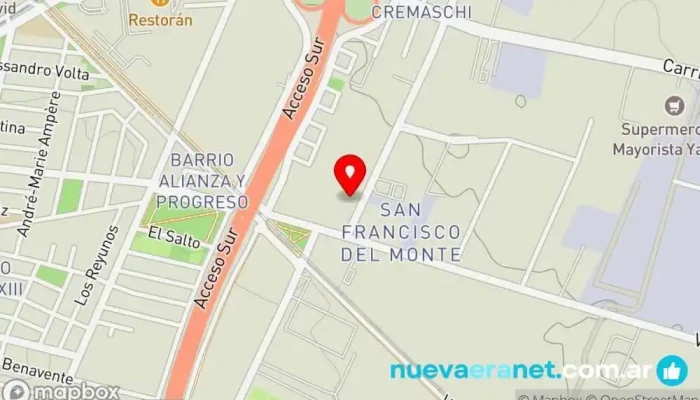 mapa de Chitza - Materias Primas para Panificación y Pastelería Mayorista, Suministro y fabricación de alimentos, Proveedor mayorista de alimentos, Heladería, Pastelería, Pastelería francesa, Restaurante en Godoy Cruz