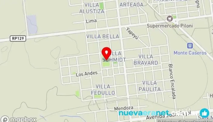 mapa de Club Atlético Florida Club de fútbol en Monte Caseros