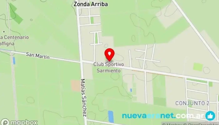 mapa de Club Sportivo Sarmiento Club de fútbol en Villa Basilio Nievas